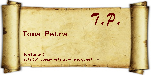 Toma Petra névjegykártya